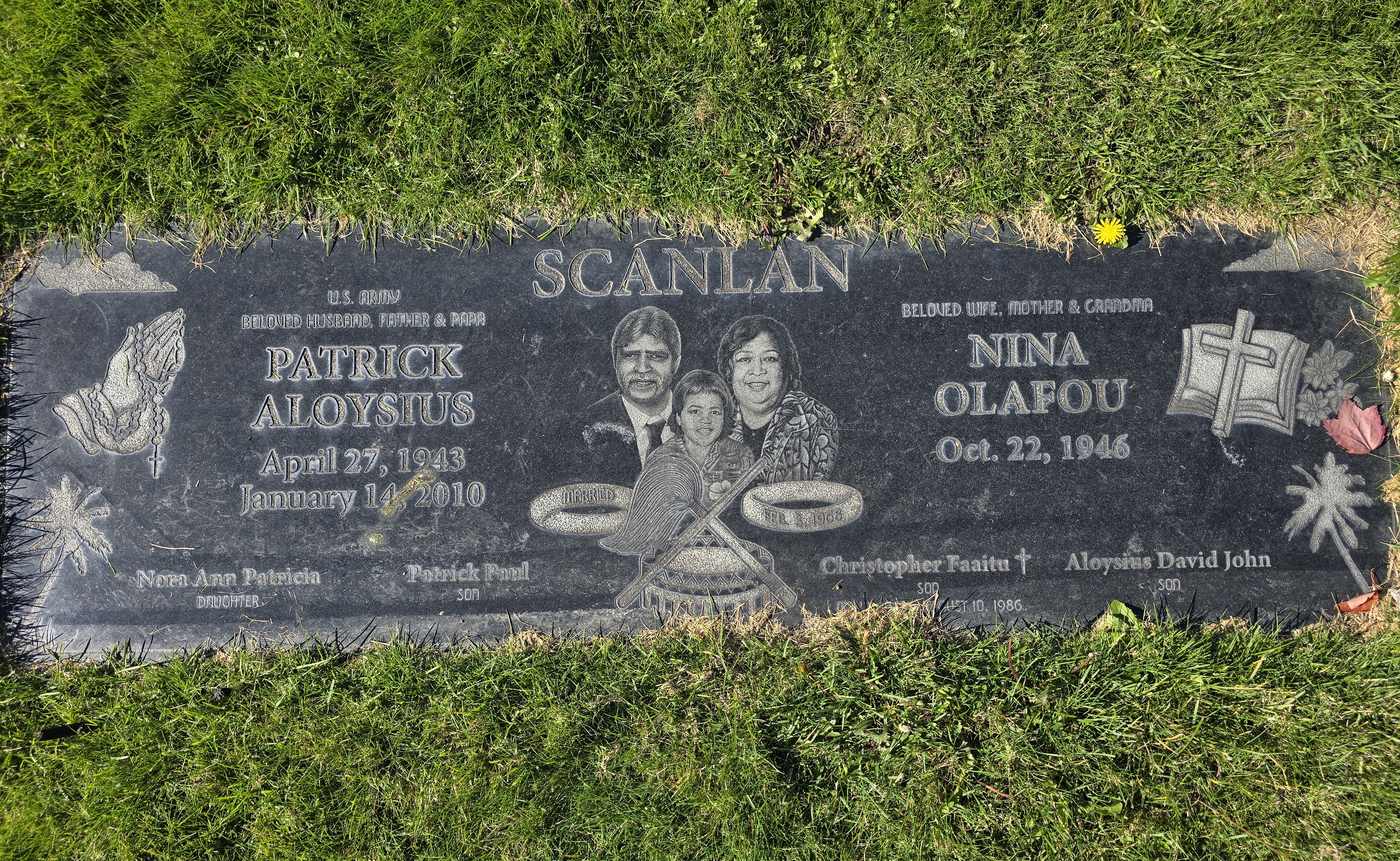 Black granite companion, laser-etched family portrait