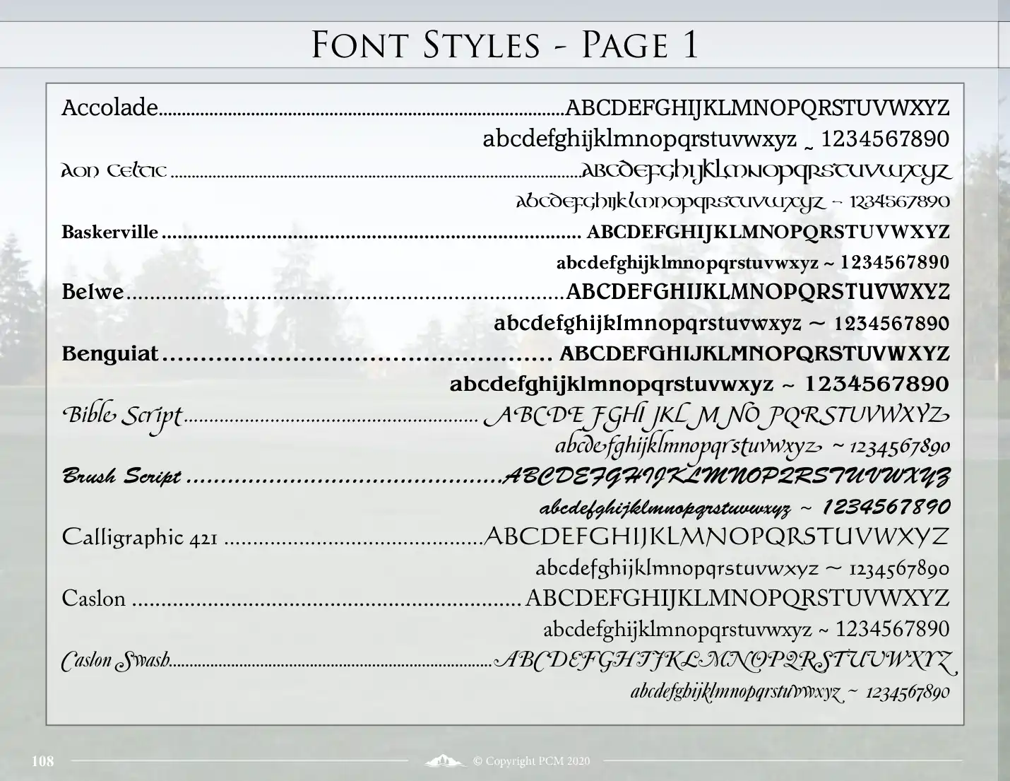 Font Styles — 1
