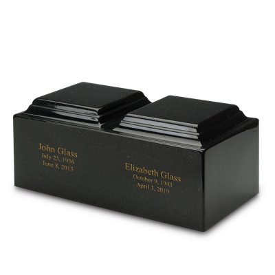 Charcoal Black Synthetic Marble Companion Urn